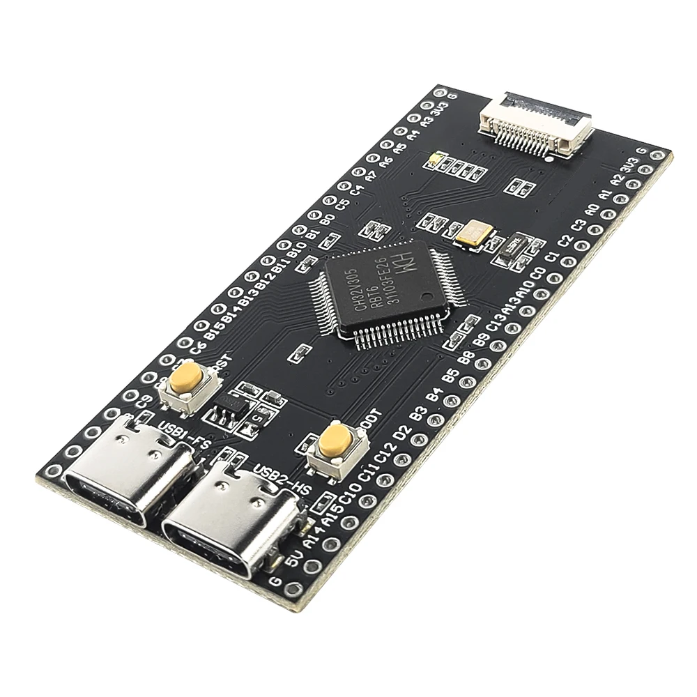 Placa de desarrollo CH32V305, sistema mínimo, placa central de 8MHz, RISC-V de código abierto, doble CH32V305RBT6 TYPE-C FPC de 12 pines
