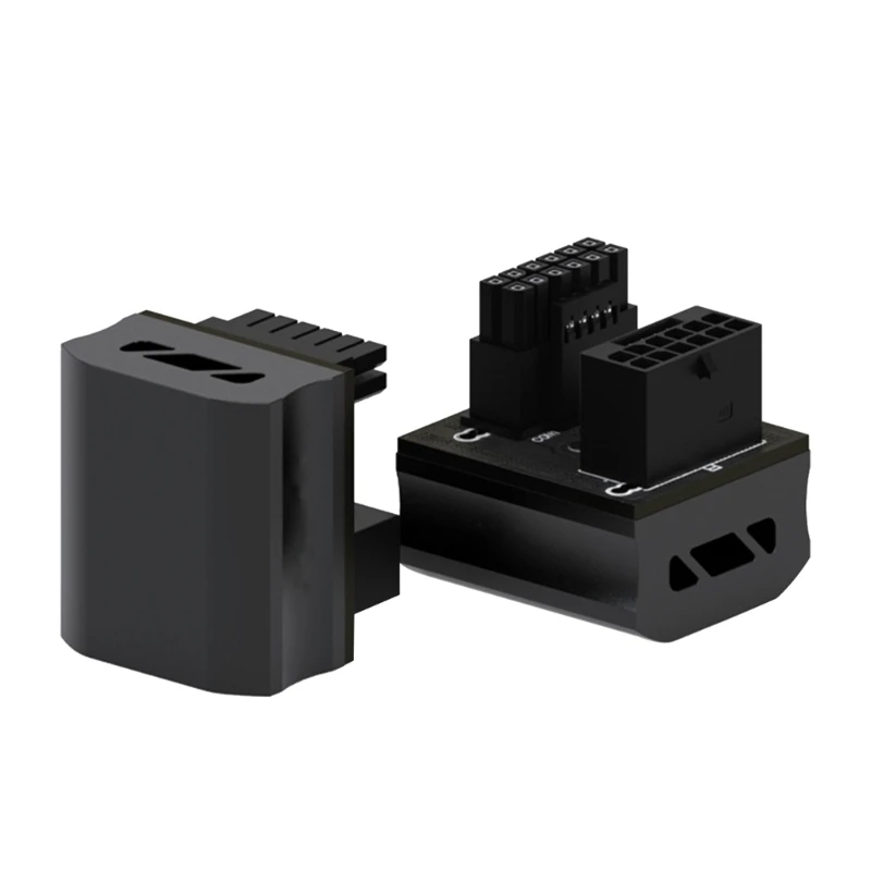 Adaptador de corriente de tarjeta gráfica de 16 pines 12 + 4 pines macho a hembra conector de giro de 180 grados rendimiento de - imagen 5