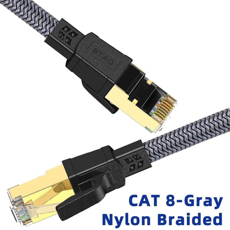 Cat 8-Gray Braided