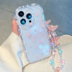 Funda con cadena para Realme, diseño floral de mariposa y rosa
