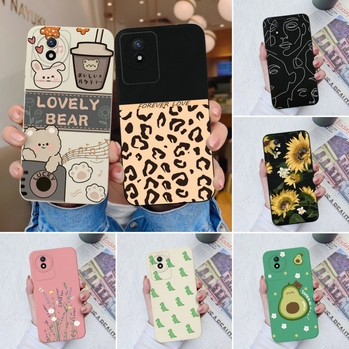 Funda para Vivo Y02, Y02A, Y02S, protección completa, silicona líquida suave, Funda trasera antideslizante para VivoY02 Y 02, Funda bonita