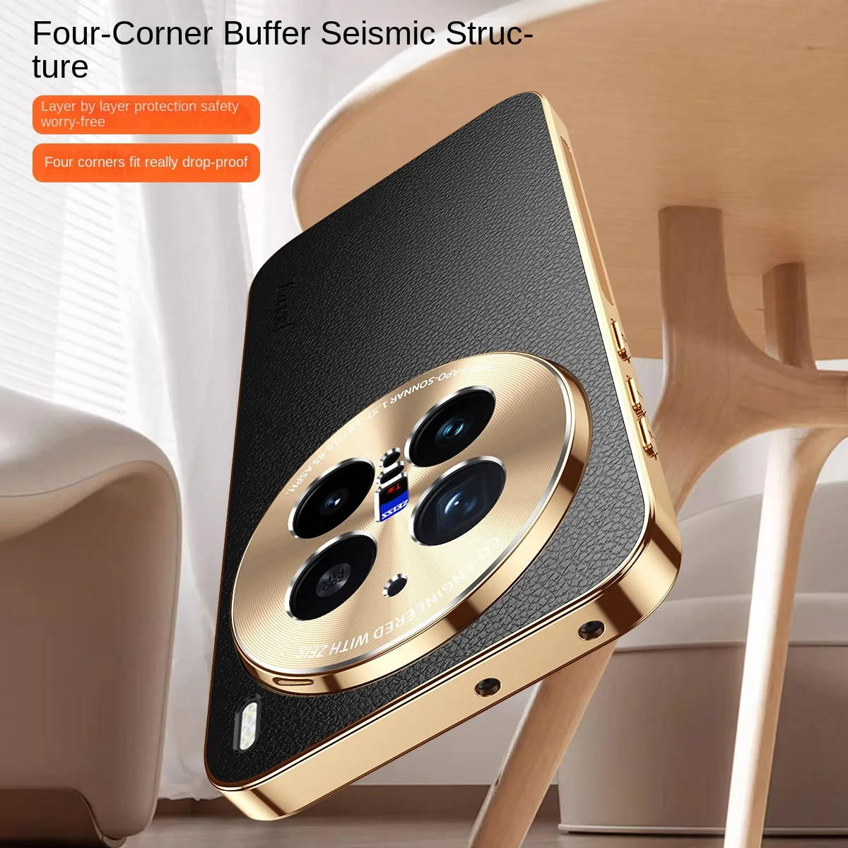 Para VIVO X200 Pro funda de lujo de cuero PU revestimiento lente protectora trasera funda para VIVO X200S X200Pro funda completa para teléfono - imagen 5