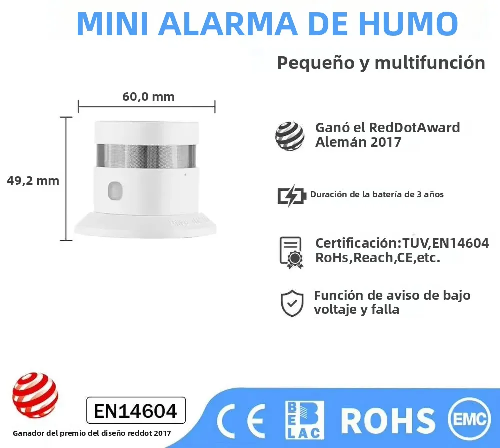 HEIMAN Zigbee Detector de humo Sistema de hogar inteligente 2,4 GHz Sensor de prevención de seguridad de alta sensibilidad - imagen 3
