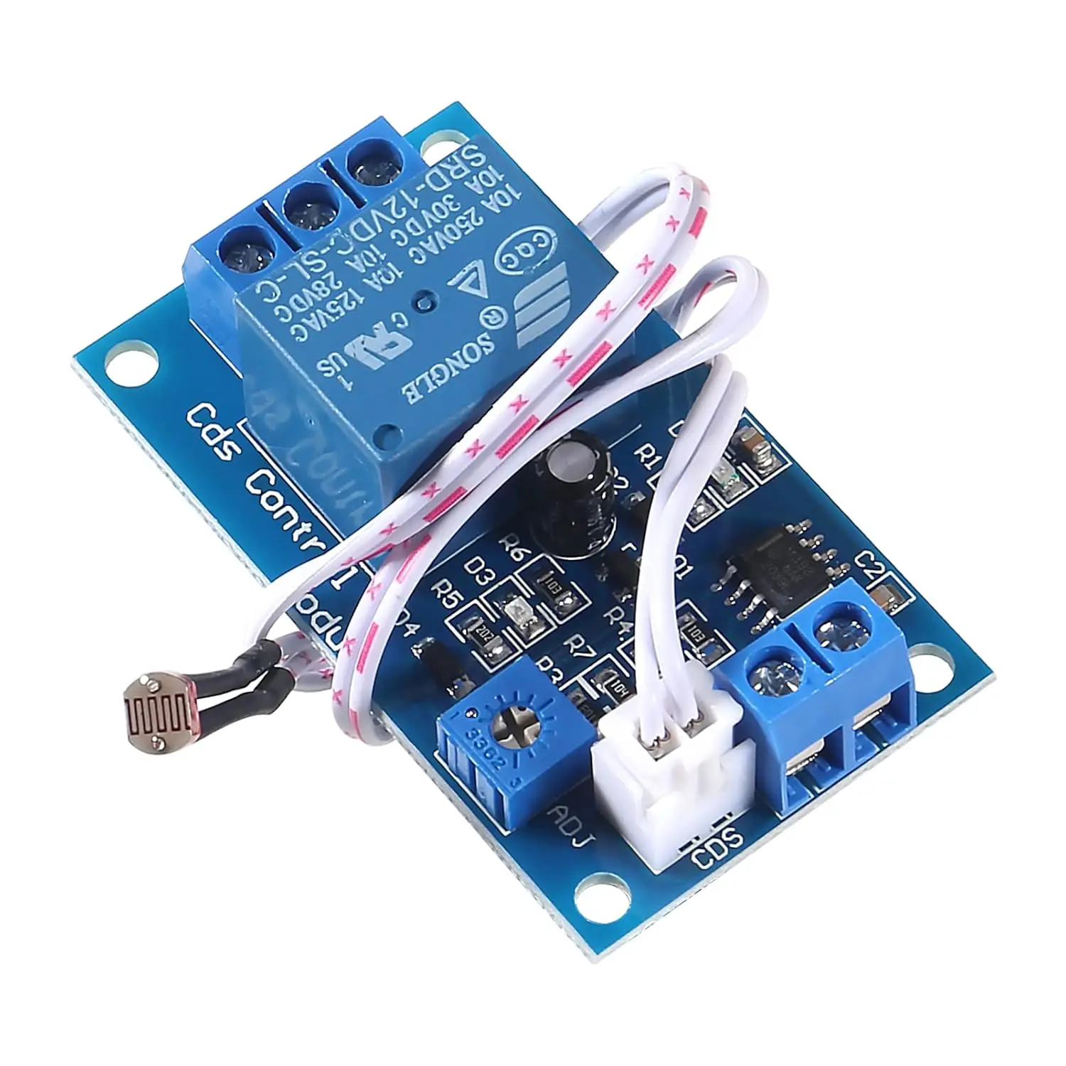 Módulo de Control automático de luz XH-M131, 2 uds., 5V, 12V, relé de Control de luz, interruptor de luz, módulo de resistencia fotosensible con Cable