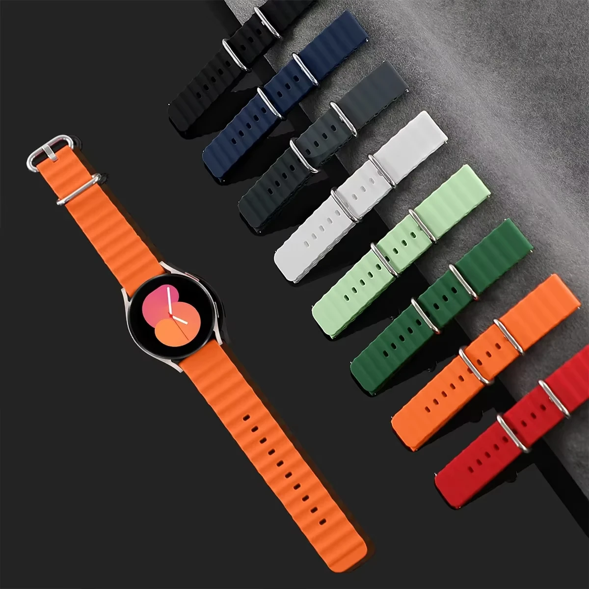 Bandas de silicona oceánicas para Samsung Galaxy Watch 7/6-4 classic/5-Pro/active 2 22mm 20MM pulsera Amazfit Huawei GT 4-3 correa de reloj - imagen 2