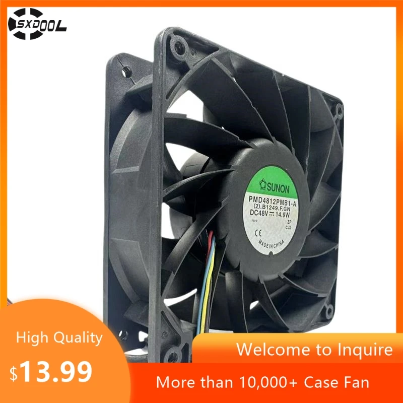 12038 Ventilador de levitación magnética de 48 V: PMD4812PMB1-A (4200 RPM, alto flujo de aire, 32 dBA) con sensor de velocidad, ventilador de fuente de alimentación de comunicación