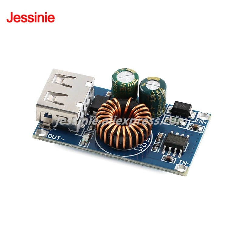 5 uds/1 unidad 1 canal USB DC módulo de carga rápida reductor 12V 24V a QC 3,0 DC-DC placa de cargador de teléfono móvil - imagen 2