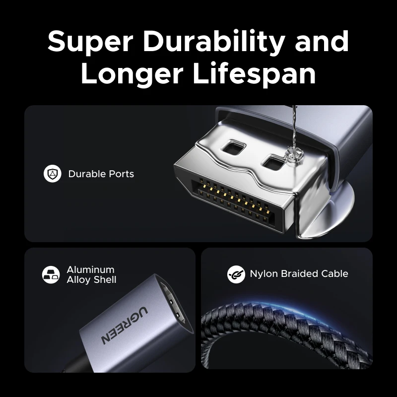 UGREEN DP a HDMI Cable adaptador 4K 30Hz DisplayPort macho a HDMI hembra convertidor para PC portátil Monitor proyector juegos teatro - imagen 3