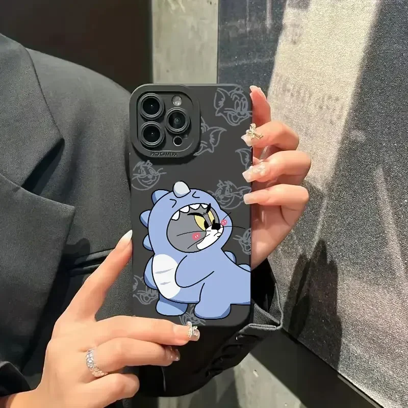 Funda de teléfono de pareja de Tom y Jerry de dibujos animados para iPhone 16 11 12 13 14 15 Pro Max Mini Plus XS X XR Max 7 8 SE cubierta trasera a prueba de golpes - imagen 5