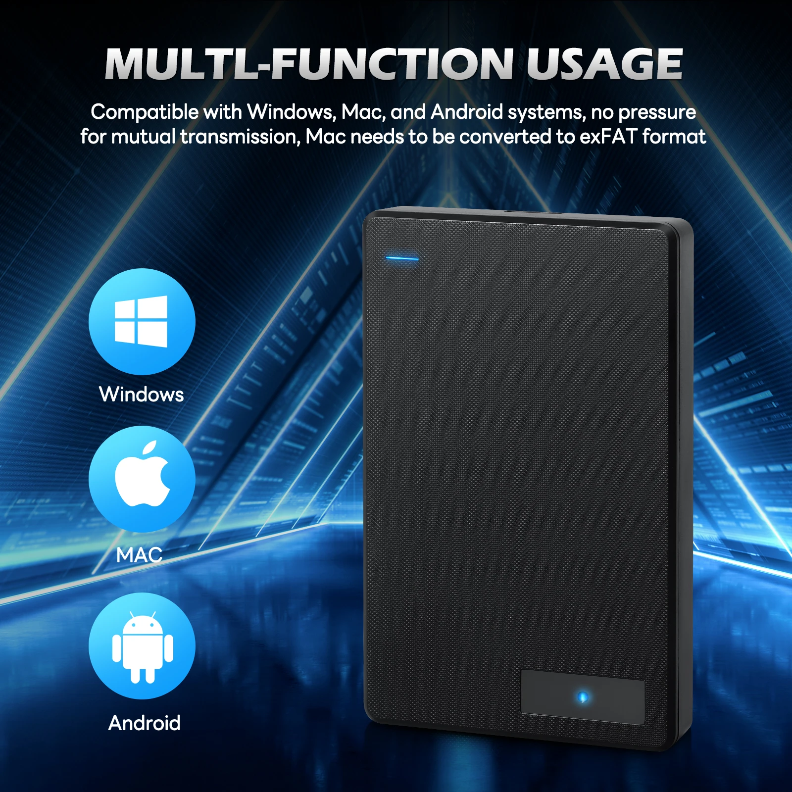 Disco duro HD externo portátil, 1 TB, 2 TB, 4 TB, 5 TB, memoria HDD, USB3.0, unidad flash de alta velocidad para computadora portátil, PC, MacBook, PS4, PS5 - imagen 2