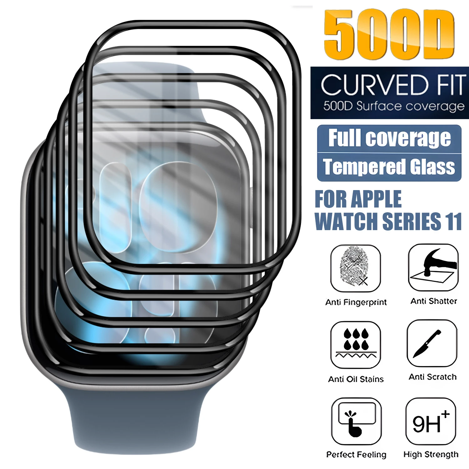 Protectores de pantalla para reloj inteligente Apple Watch S11, películas protectoras suaves y curvadas, película antiarañazos para iWatch S11 42MM 46MM