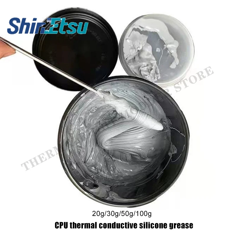Shin-etsu-pasta de silicona conductora gris 7921, grasa térmica para refrigeración de CPU, ordenador de escritorio, GPU, Notebook, no conductora, 20g, 50g - imagen 4