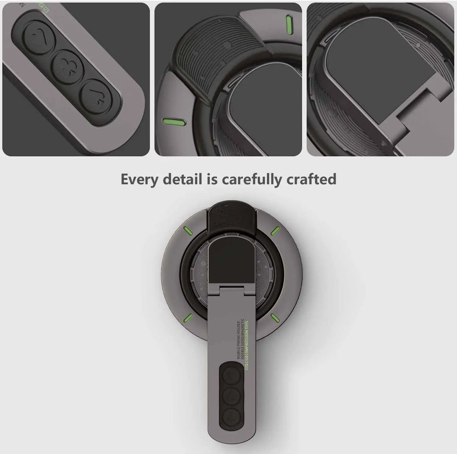 Soporte magnético para anillo de dedo 360 ° Soporte de empuñaduras de teléfono magnético de doble cara con rotación para Magsafe iPhone 17 16 15 14 13 12 Pro Max - imagen 5