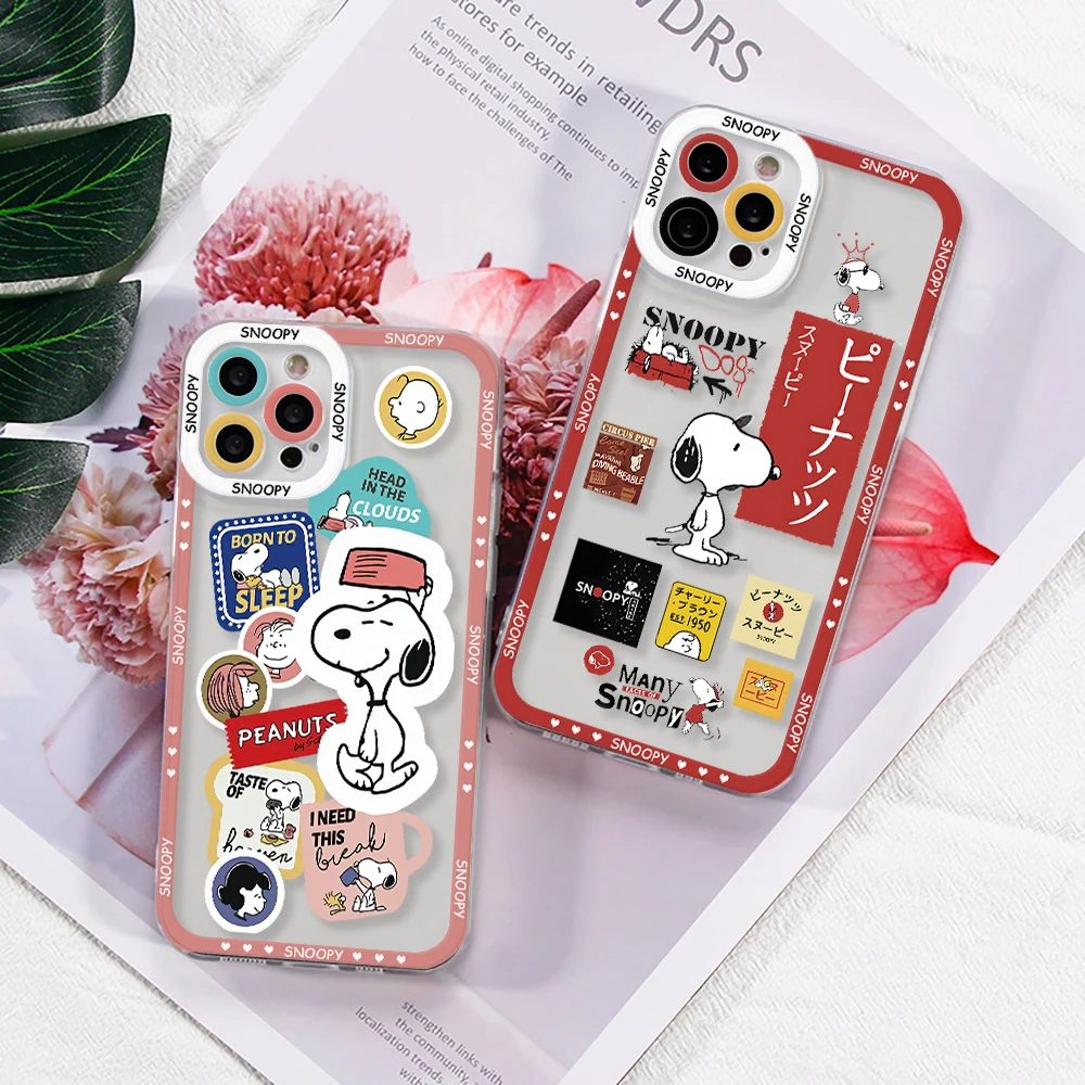 Funda de teléfono Cute Dog S-Snoopys para Samsung Galaxy A71 A55 A54 A53 A52 A51 A34 A33 A32 A23 A14 A13 A12 4G 5G, funda con impresión de borde - imagen 5