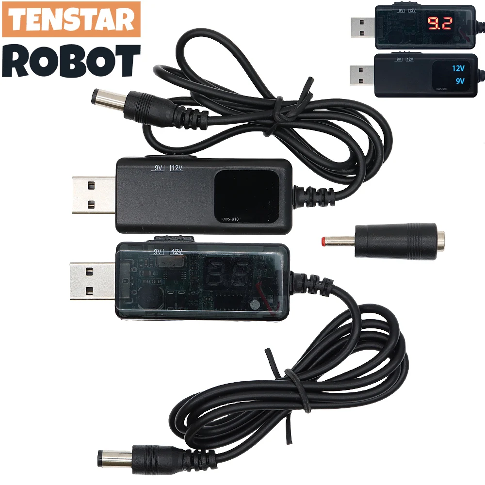 Convertidor de refuerzo USB DC 5V a 9V 12V Cable convertidor elevador USB + conector de 3,5x1,35mm para fuente de alimentación/cargador/convertidor de potencia