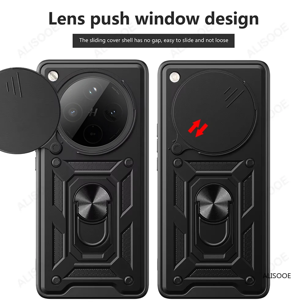 Armadura Funda para OPPO Find X8 Pro Funda deslizante Cámara anillo de protección soporte contraportada para OPPO Find X8 5G Capa - imagen 3
