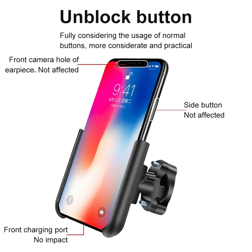 Soporte para teléfono móvil de motocicleta, soporte para manillar de teléfono, soporte Universal para GPS para bicicleta, soporte giratorio para teléfono móvil de motocicleta 360 - imagen 3