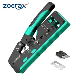 ZoeRax Crimpadora RJ-45 profesional para cables Cat7–Cat5E de red