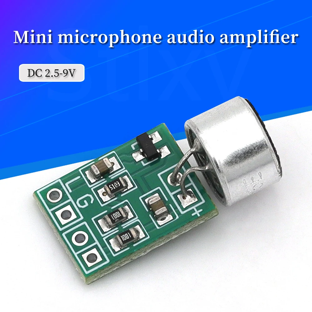 1/5/10 Uds Mini micrófono módulo amplificador de Audio placa de circuito de altavoz DC 2,5-9V 14x12mm accesorios de micrófono