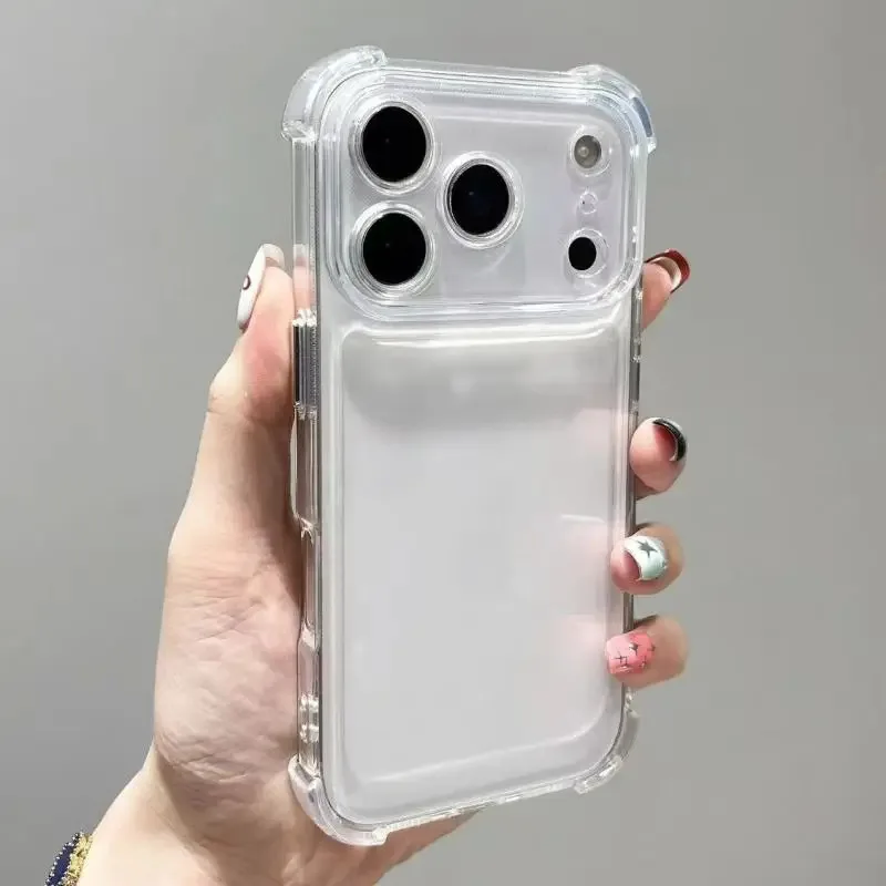 Funda de teléfono transparente a prueba de golpes de lujo para iPhone 17 Pro 16 15 14 13 12 11 17 Pro Max 17 Air Clear funda de parachoques suave