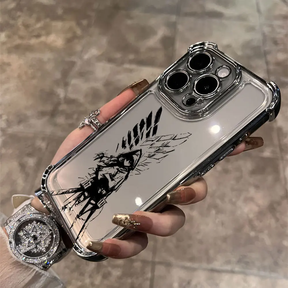 Hot-blooded anime Attack on Titan Plating Phone Case For Xiaomi 14 14Pro 13 13Pro Poco F4 F5 X7 X6 X5 X3 Pro 5G Anti Fall Airbag - imagen 3