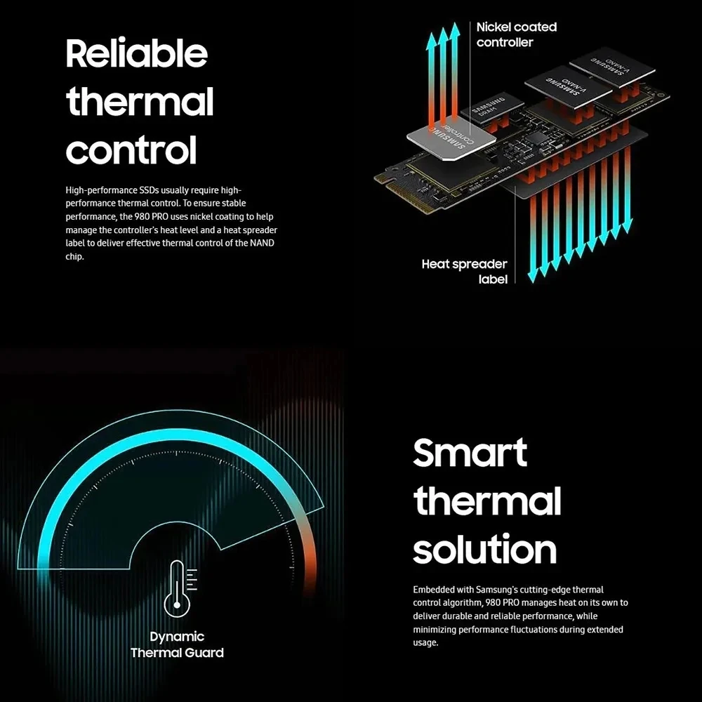 SAMSUNG-disco duro interno de estado sólido 7450 MB/S 990 PRO SSD, 1tb, 2TB, PCIe X4 4,0, para PS5, portátil, ordenador de escritorio, MLC, PC - imagen 3