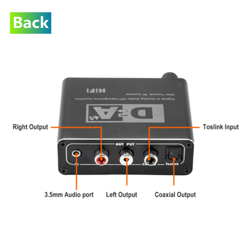 PzzPss DAC portátil HiFi con Toslink y RCA – Alta fidelidad sonora - imagen 3
