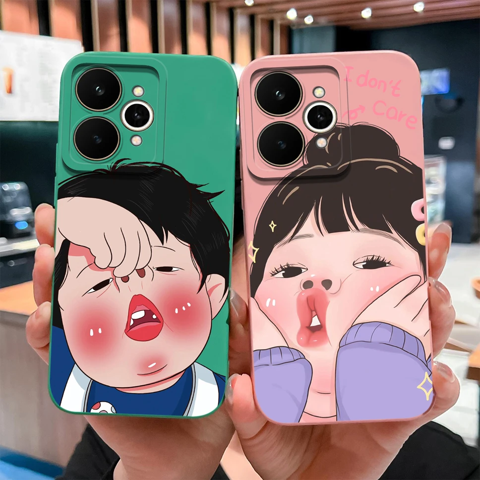 Para Realme 15 Pro 5G funda de teléfono encantadores patrones de dibujos animados regordetes cubierta trasera de alta calidad para Realme15 parachoques de silicona líquida suave - imagen 3