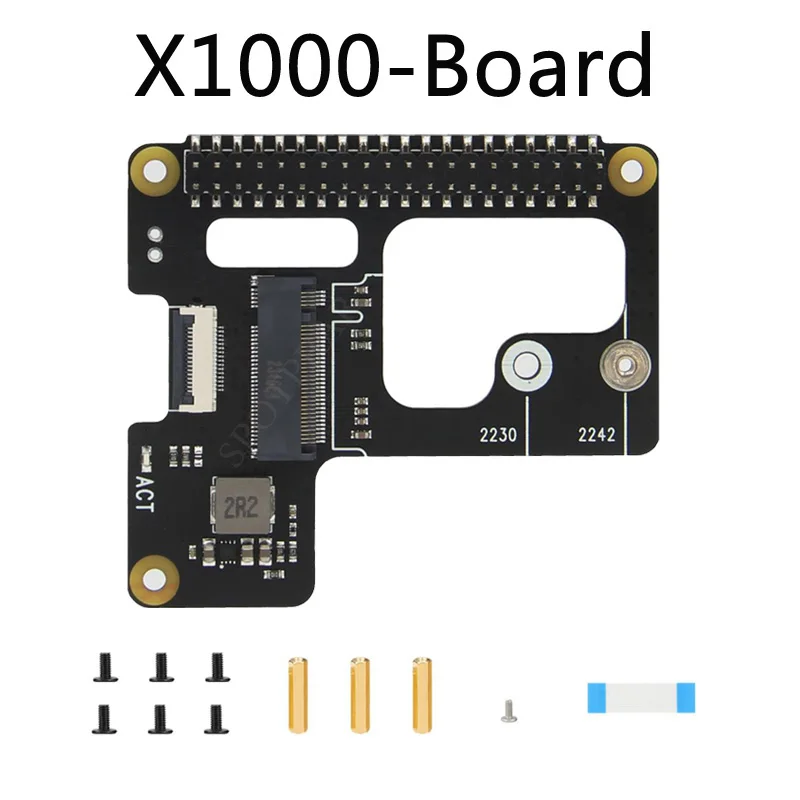 X1000 para Pi5 Raspberry Pi 5 PCIe a M.2 NVMe SSD placa adaptadora HAT X1000 2242 2230 - imagen 5