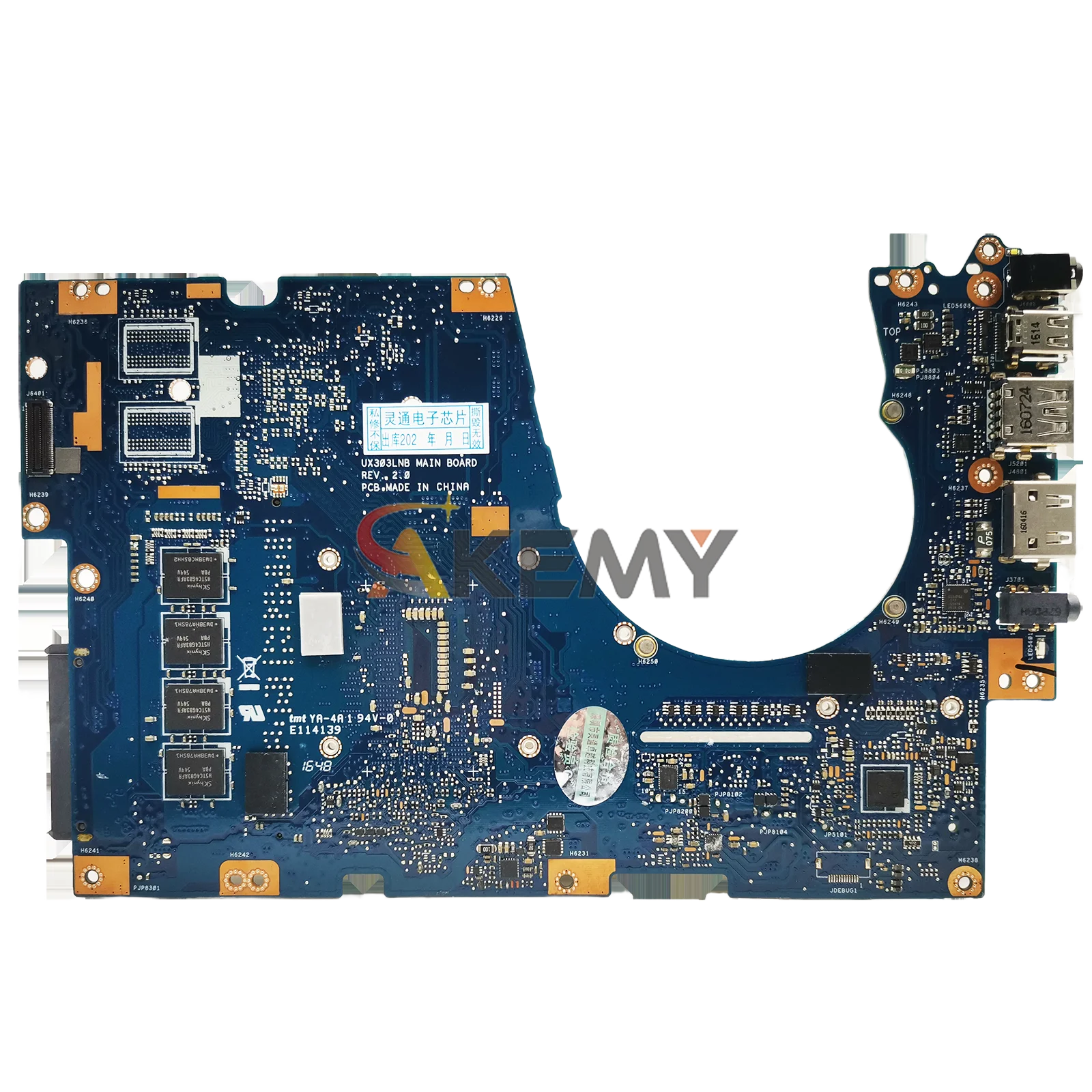 Placa base para ordenador portátil UX303LA para ASUS ZenBook UX303L BX303L U303L U3000 UX303LA UX303LN UX303LNB UX303LB con CPU I3/I5 I7 - imagen 3