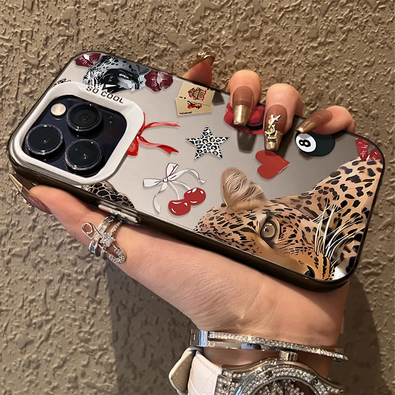 Funda de PC mate con patrón de leopardo Y2K para Samsung Galaxy S25 S24 S23 Ultra S22 S21 Plus FE A56 A36 A26 5G A16 A06 4G Note 20 - imagen 3