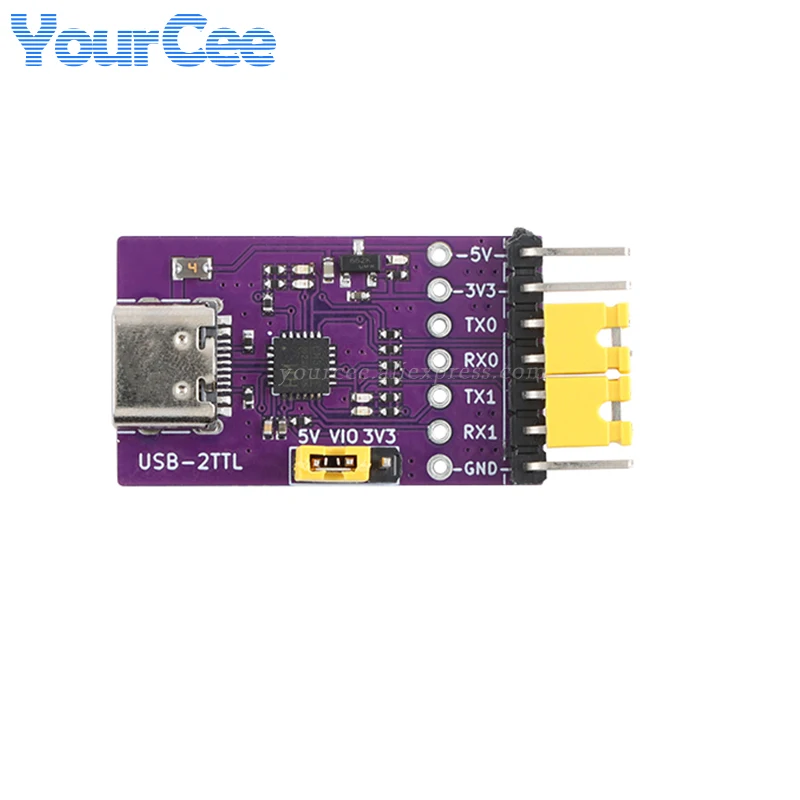Módulo de puerto serie TTL USB a 2 canales tipo C 3Mbps módulo de conversión de comunicación de Chip CH342 de alta velocidad 5 uds/1 ud. - imagen 3