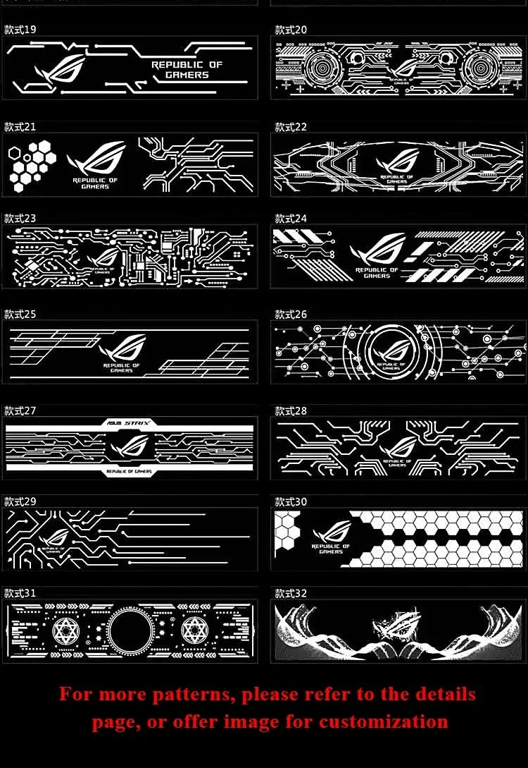 Panel de iluminación de caja de PC ARGB, placa trasera lateral de GPU personalizada, placa decorada para juegos de chasis MOD 5V 12V sincronización AURA colorida - imagen 5