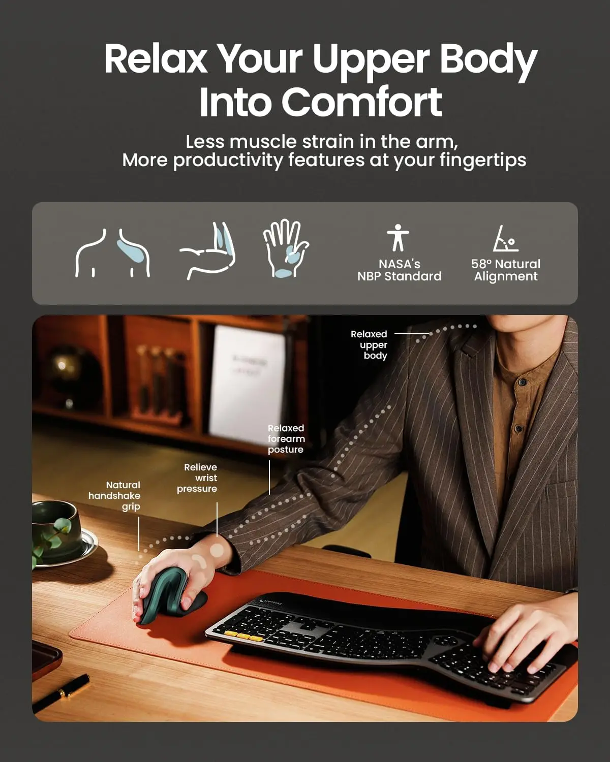 ProtoArc EM11 Ratón Ergonómico Inalámbrico Recargable Bluetooth - imagen 3