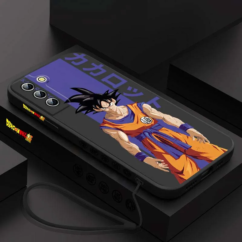 Funda artística d-dragon Ball Cool Saiyan para Samsung Galaxy S25 S24 S23 S22 S21 S10 FE Plus Ultra 5G, funda de teléfono con cuerda izquierda líquida - imagen 3
