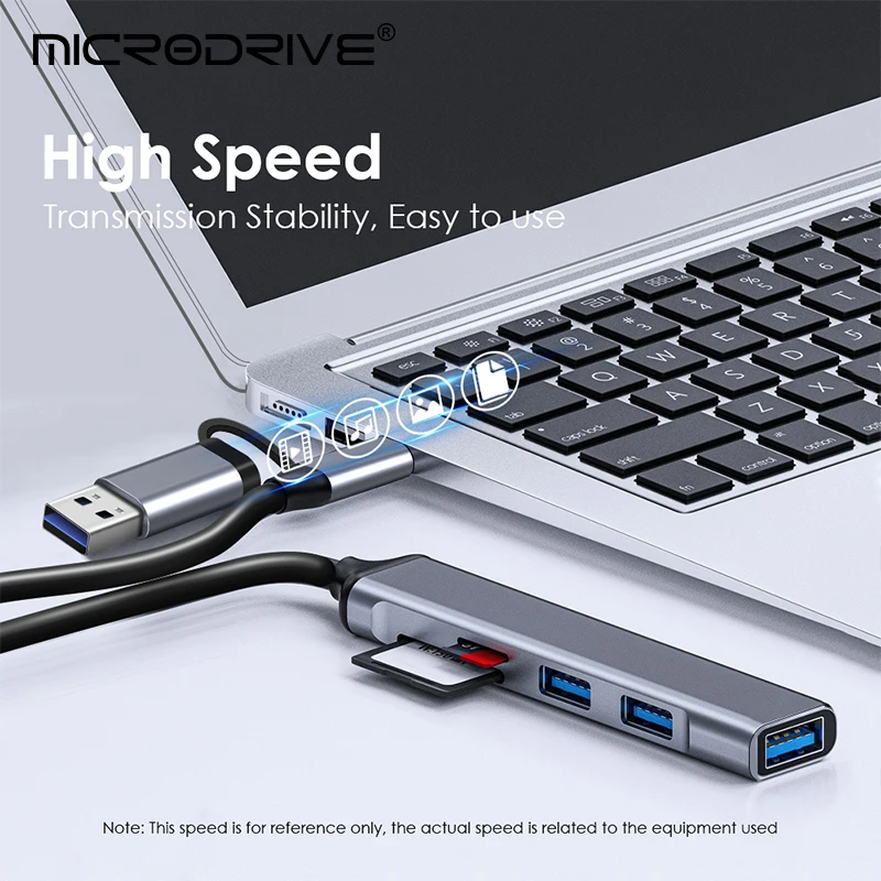 HUB USB 3,0 5 en 1, concentrador USB C, 5Gbps, transferencia de alta velocidad, divisor USB, adaptador OTG C a USB para Macbook 13 15 Air Mi Pro, PC y portátil - imagen 5