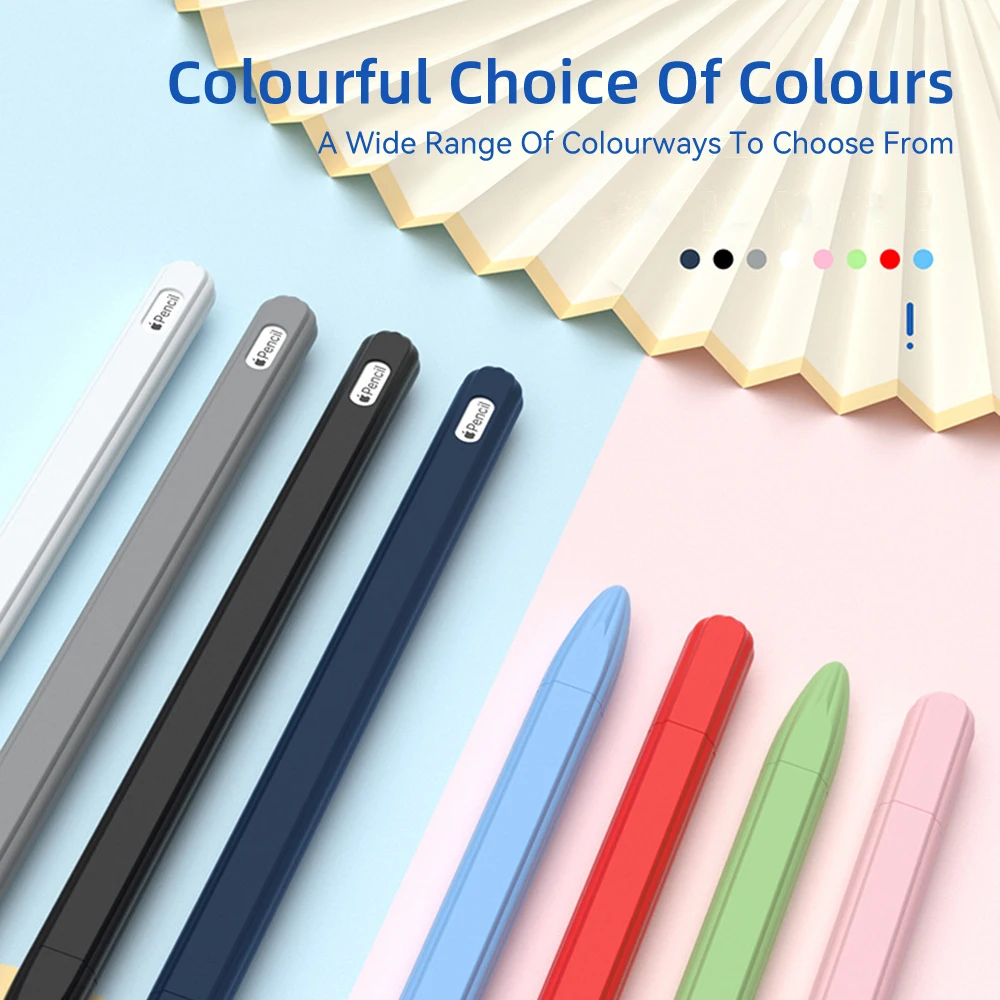 Estuche de lápices de silicona para Apple Pencil 2. ° iPad, Funda protectora de silicona suave, Funda para lápiz óptico, dos tapas - imagen 5