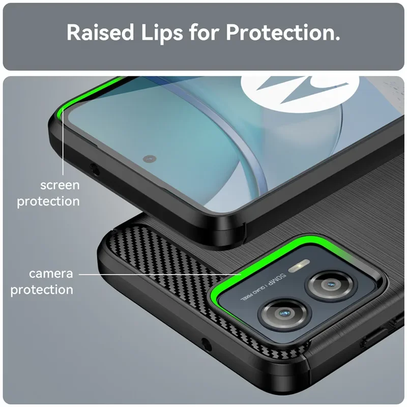 Funda de TPU con textura de fibra de carbono para Motorola Moto E13 E22 E22i E32 Edge 40 Neo 30 Fusion Funda protectora a prueba de golpes - imagen 3