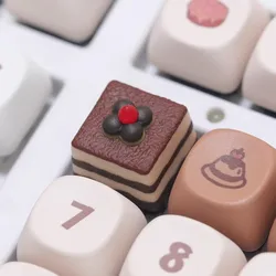 Tecla de resina para teclado mecánico – Diseño tiramisú kawaii