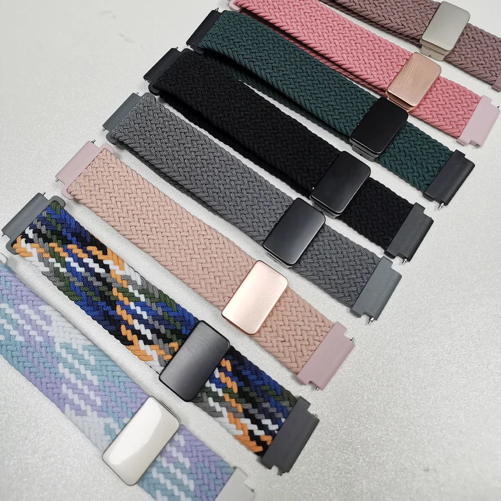 Correa con hebilla magnética trenzada para Amazfit GTS/2/2e/3/4/2 Mini/GTR 47mm/GTR2/4/3/Pro pulsera de nailon Amazfit Bip 20/22mm - imagen 3