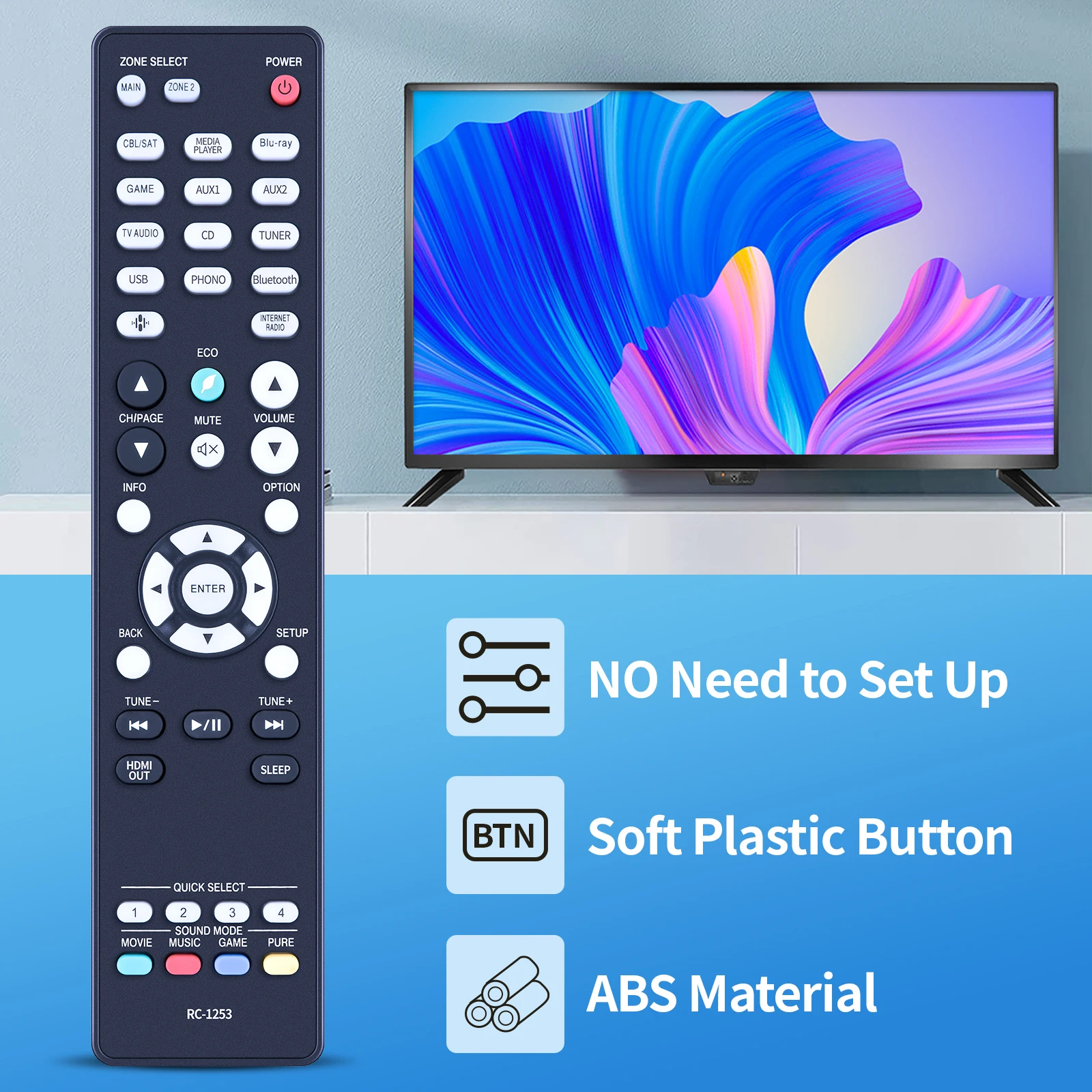 Nuevo Control remoto RC-1253 para Denon AVR-S660H AVR-S760H AVR-X2800H AV A/V receptor envolvente - imagen 3