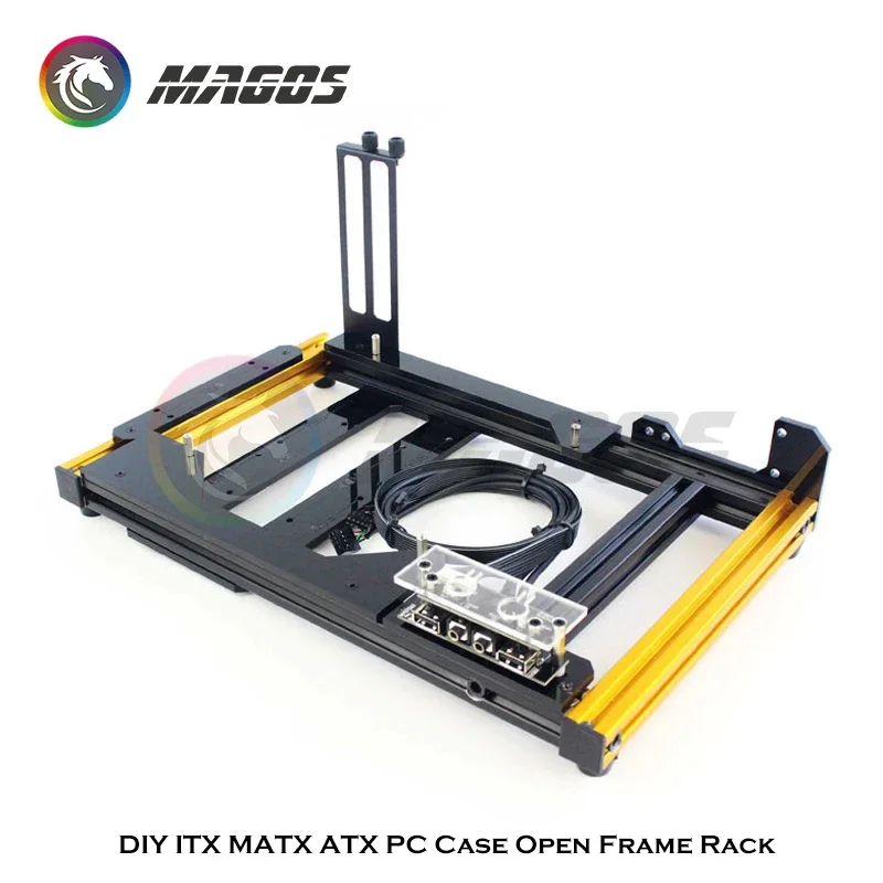 ITX-carcasa Horizontal de aluminio para ordenador, marco de carcasa de ordenador totalmente abierto, soporte MATX/ATX MB, fácil montaje, refrigeración por aire - imagen 5