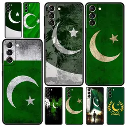 Funda de teléfono suave de TPU para Samsung Galaxy S25 S24 S23 S22 S21 Ultra S20 FE 5G S10 S10E Plus bandera de Pakistán cubierta negra