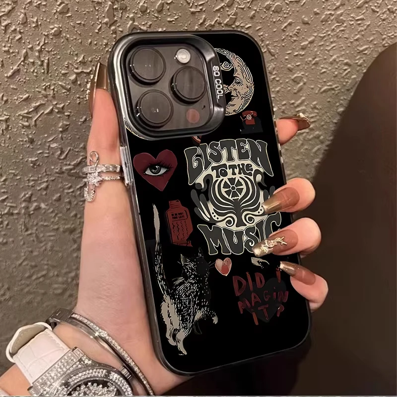 Funda de teléfono con estampado estético de sol y luna para iPhone 17 Air 16 15 14 13 12 11 Pro Max XS XR 15Plus 16E 17Pro, funda trasera a prueba de golpes - imagen 2