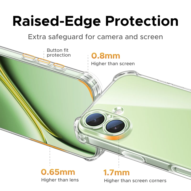 UGREEN Airbags Funda para iPhone 17 16 15 Pro Max Funda transparente Funda transparente para iPhone 16 Pro 17 Funda protectora de aire a prueba de golpes - imagen 5