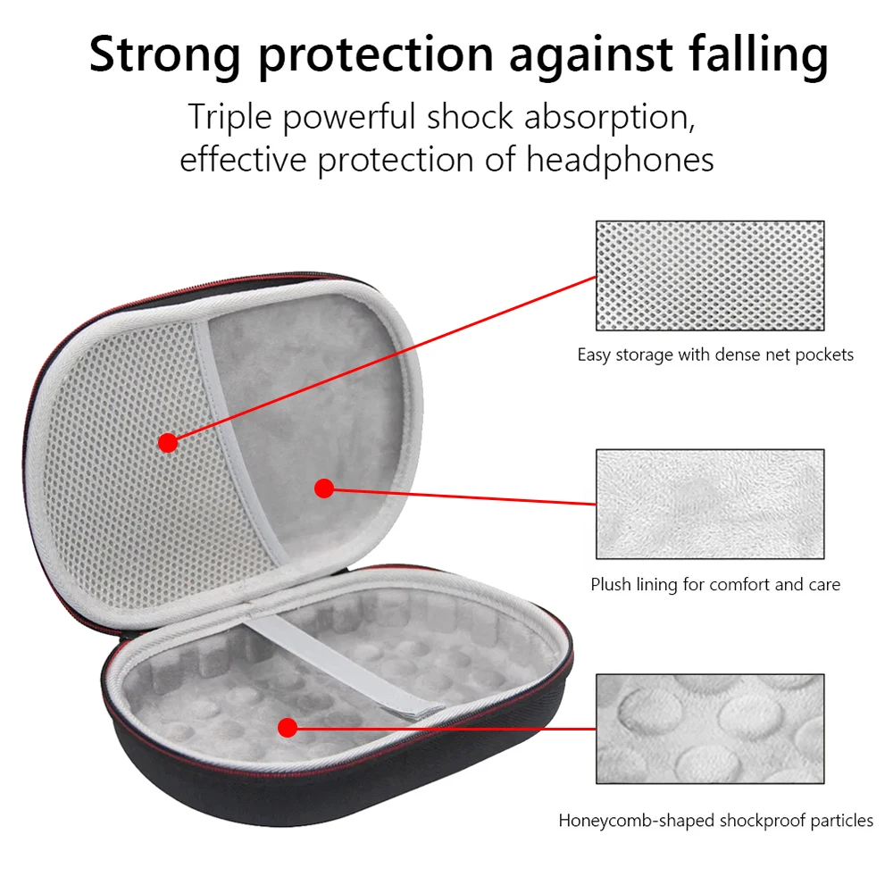 Bolsa de almacenamiento organizadora de auriculares portátil para JBL TUNE 700BT 710BT 750BTNC 760NC 770NC y Live 500BT 650BTNC 660NC - imagen 5