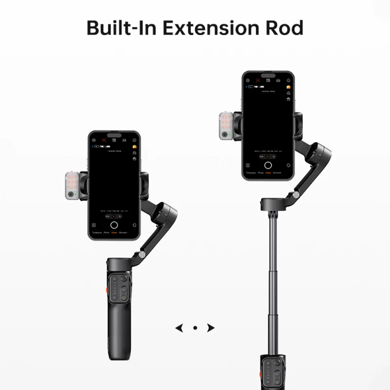 Hohem iSteady V3 estabilizador de cardán extensible de 3 ejes para teléfono inteligente, Control de gestos de cardán para Vlog, trípode de relleno de luz LED incorporado - imagen 2
