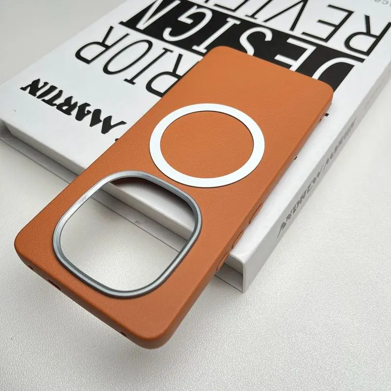 Para Xiaomi Redmi Note 14 Pro Plus funda dura de piel sintética delgada funda protectora trasera magnética para Redmi Note 14 13 Pro Plus shell - imagen 2