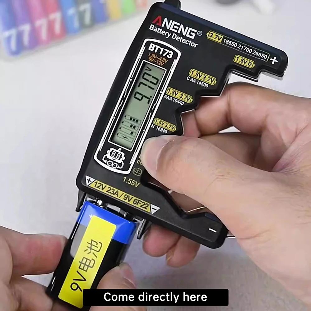 ANENG BT173 Detector de batería prueba C D AA AAA N 9V medidor de botón de celda probador de batería Universal herramientas de prueba de pantalla Visual - imagen 3
