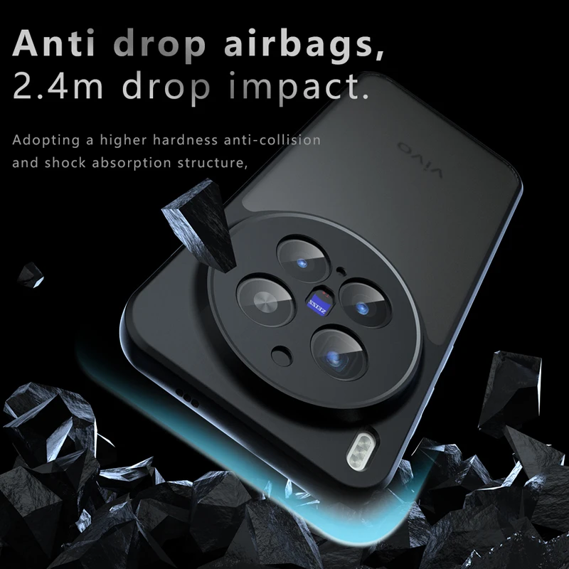 Para VIVO X300,X300 Pro funda ELVEV sensación de piel dura mate PC + TPU carcasa protectora trasera para teléfono